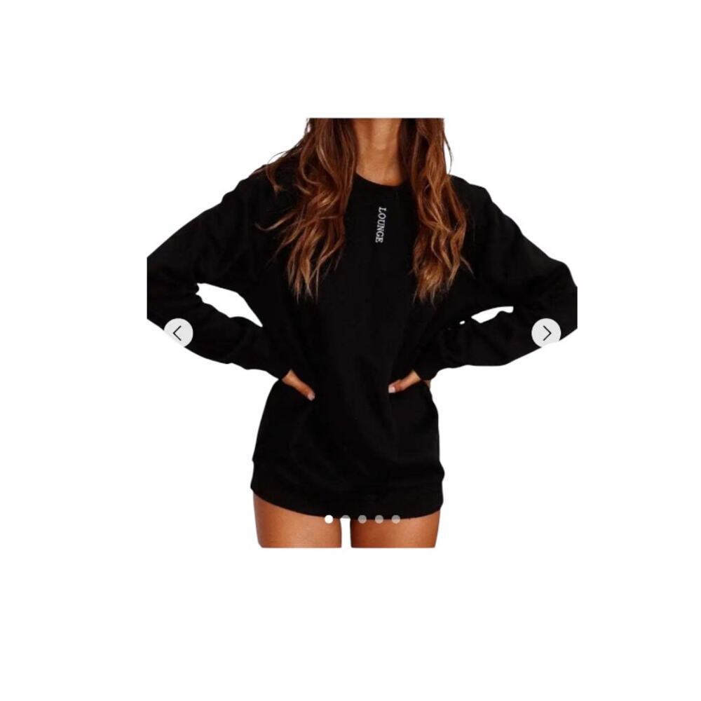 Lounge‎ apparel Black crew neck sweatshirt womens sz small long sleeve